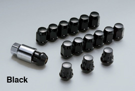 Wheel Nut & Lock Set Black